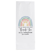 Moderne waterverf regenboogleraar bedankt cadeau wijn cadeautas (Achterkant)