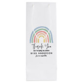 Moderne waterverf regenboogleraar bedankt cadeau wijn cadeautas (Achterkant)