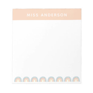 Moderne waterverf regenboogleraar bedankt je cadea notitieblok