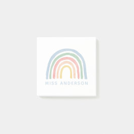 Moderne waterverf regenboogleraar bedankt je cadea post-it® notes