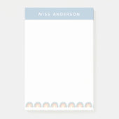 Moderne waterverf regenboogleraar bedankt je cadea post-it® notes (Voorkant)