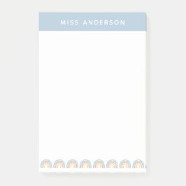 Moderne waterverf regenboogleraar bedankt je cadea post-it® notes