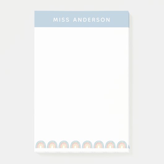 Moderne waterverf regenboogleraar bedankt je cadea post-it® notes (Voorkant)