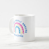 Moderne waterverf regenboogleraar bedankt koffiemok (Voorkant links)