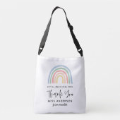 Moderne waterverf regenboogleraar bedankt voor je  crossbody tas (Achterkant)