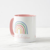 Moderne waterverf regenboogleraar bedankt voor je mok (Voorkant links)