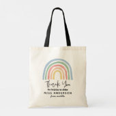 Moderne waterverf regenboogleraar bedankt voor je  tote bag (Achterkant)