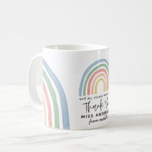 Moderne waterverf regenboogleraar dank je cadeau koffiemok
