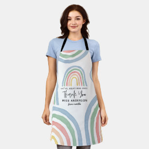 Moderne waterverf regenboogleraar dank je cadeau schort