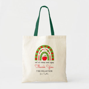 Moderne Waterverf regenboogleraar Dank je cadeau Tote Bag