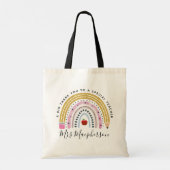 Moderne Waterverf regenboogleraar Dank je cadeau Tote Bag (Achterkant)
