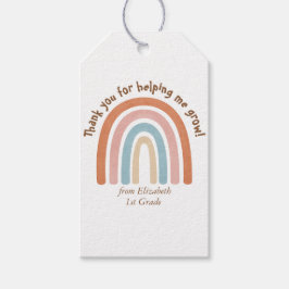 Moderne Waterverf regenboogleraar Hartelijk dank Cadeaulabel