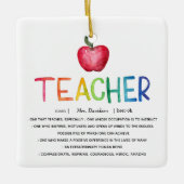 Moderne Waterverf regenboogleraar Hartelijk dank Keramisch Ornament (Voorkant)