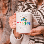 Moderne Waterverf regenboogleraar Hartelijk dank Koffiemok<br><div class="desc">Je bent mijn held, leraar. Perfect cadeau voor je favoriete schoolleraar voor Kerstmis, Terug naar school, Einde van het Jaar of Leerdag van de Leerling. Pas je eigen definitie aan om een unieke, leuke en doordachte gave te creëer. Vertel de leraar van je kind hoeveel hij of zij voor jou...</div>