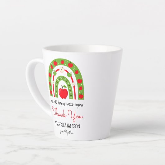 Moderne Waterverf regenboogleraar Hartelijk dank Latte Mok (Linkerhoek)