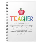 Moderne Waterverf regenboogleraar Hartelijk dank Notitieboek (Voorkant)