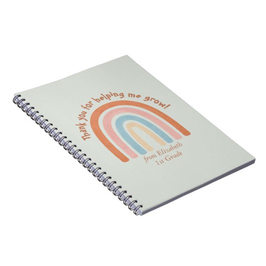 Moderne Waterverf regenboogleraar Hartelijk dank Notitieboek (Rechterzijde)