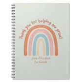 Moderne Waterverf regenboogleraar Hartelijk dank Notitieboek (Voorkant)