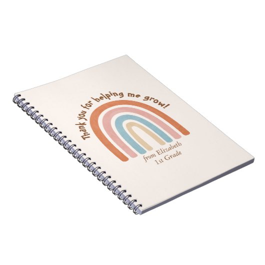 Moderne Waterverf regenboogleraar Hartelijk dank Notitieboek (Rechterzijde)