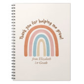 Moderne Waterverf regenboogleraar Hartelijk dank Notitieboek (Voorkant)