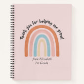 Moderne Waterverf regenboogleraar Hartelijk dank Notitieboek (Voorkant)