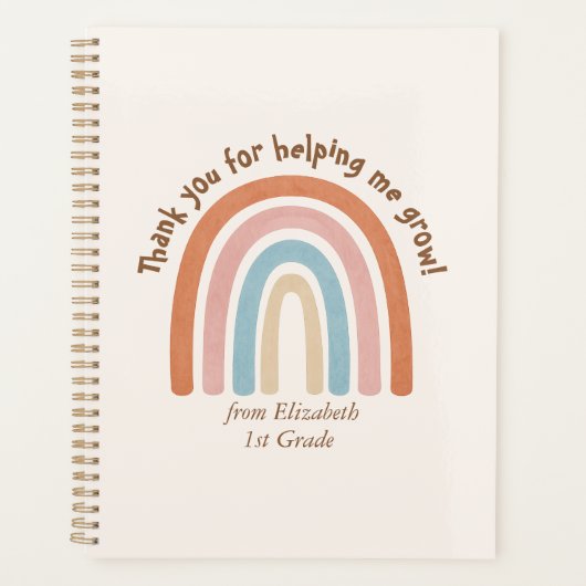 Moderne Waterverf regenboogleraar Hartelijk dank Planner (Voorkant)