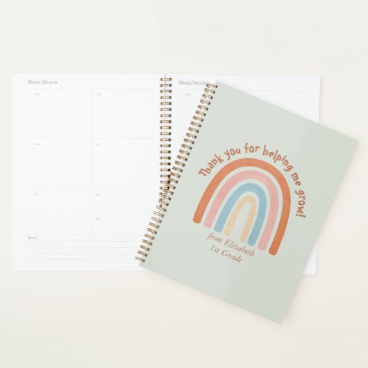 Moderne Waterverf regenboogleraar Hartelijk dank Planner (Display)