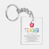 Moderne Waterverf regenboogleraar Hartelijk dank   Sleutelhanger (Voorkant Links)