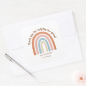 Moderne Waterverf regenboogleraar Hartelijk dank Vierkante Sticker (Envelop)