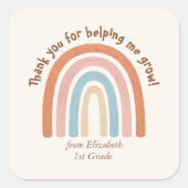 Moderne Waterverf regenboogleraar Hartelijk dank Vierkante Sticker (Voorkant)