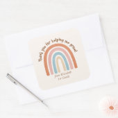 Moderne Waterverf regenboogleraar Hartelijk dank Vierkante Sticker (Envelop)