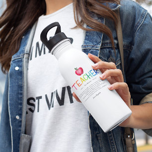 Moderne Waterverf regenboogleraar Hartelijk dank Waterfles