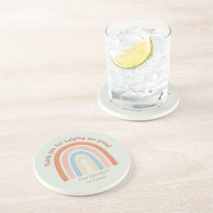 Moderne Waterverf regenboogleraar Hartelijk dank Zandsteen Onderzetter