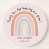 Moderne Waterverf regenboogleraar Hartelijk dank Zandsteen Onderzetter (Voorkant)