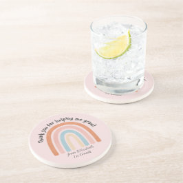 Moderne Waterverf regenboogleraar Hartelijk dank Zandsteen Onderzetter