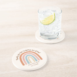 Moderne Waterverf regenboogleraar Hartelijk dank Zandsteen Onderzetter