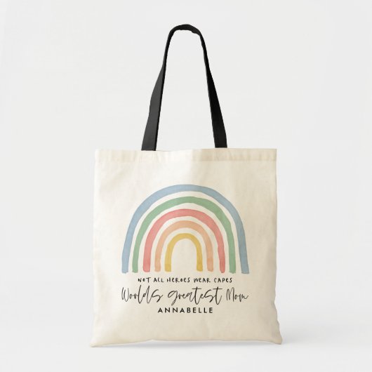 Moderne waterverf regenboogmoeder bedankt je cadea tote bag (Voorkant)