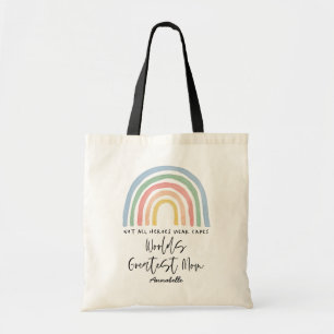 Moderne waterverf regenboogmoeder bedankt je cadea tote bag