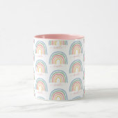 Moderne waterverf regenboogroze cadeau mok (Midden)