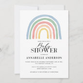 Moderne waterverf regenboogvormig baby shower (Voorkant)