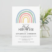 Moderne waterverf regenboogvormig baby shower (Staand voorkant)