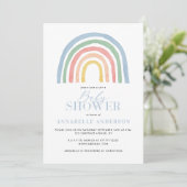 Moderne waterverf regenboogvormig baby shower (Staand voorkant)