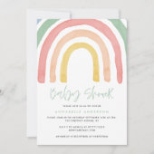 Moderne waterverf regenboogvormig baby shower (Voorkant)