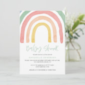 Moderne waterverf regenboogvormig baby shower (Staand voorkant)