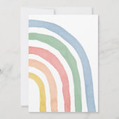 Moderne waterverf regenboogvormig baby shower (Achterkant)