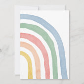 Moderne waterverf regenboogvormig baby shower (Achterkant)