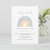 Moderne waterverf regenboogvormig baby shower (Staand voorkant)