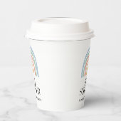 Moderne waterverf regenboogvormig baby shower papieren bekers (Links)