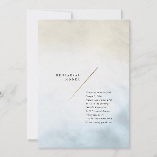 Moderne waterverf repetitie diner kaart (Voorkant)