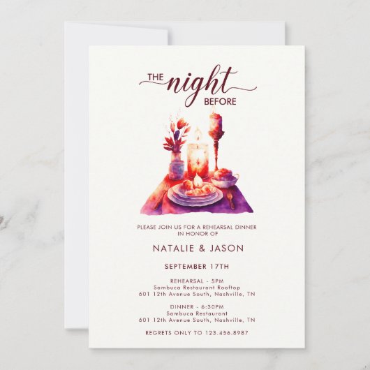 Moderne Waterverf repetitie eettafel Kaart (Voorkant)